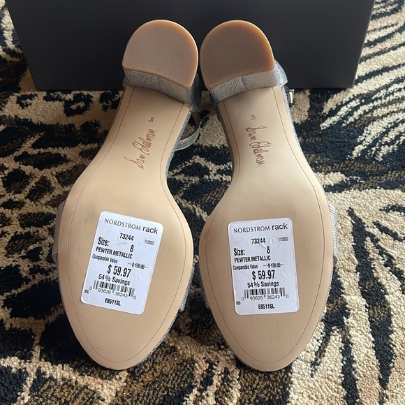 New Sam Edelman sandals in silver color. 4” heels. - Picture 5 of 6